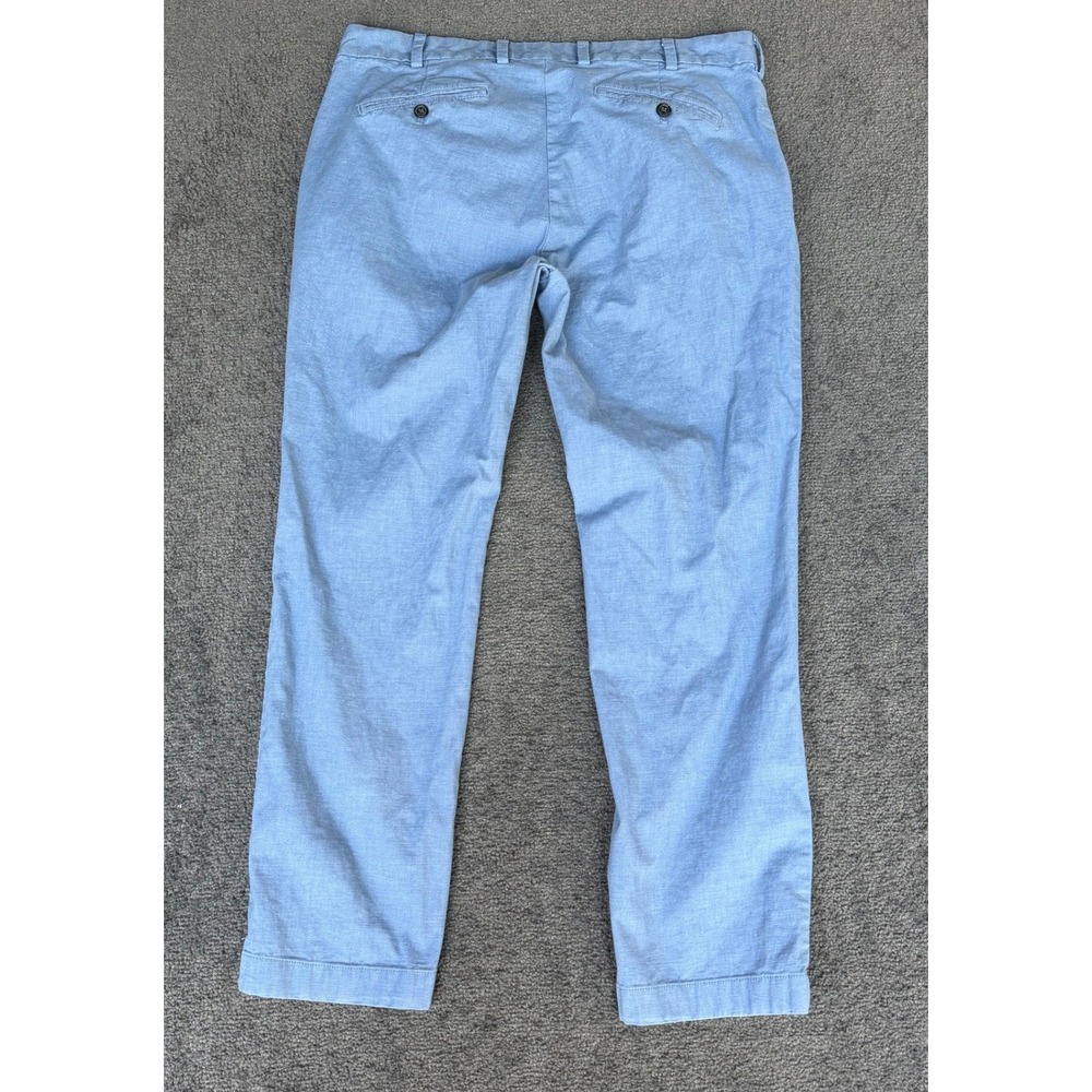 Brooks Brothers Red Fleece Mens Blue Chino Pants W36 L30 Slim Fit Cotton Blend - Picture 10 of 10